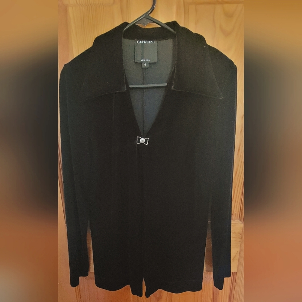 Black Velvet Drwssy Shirt Jackey